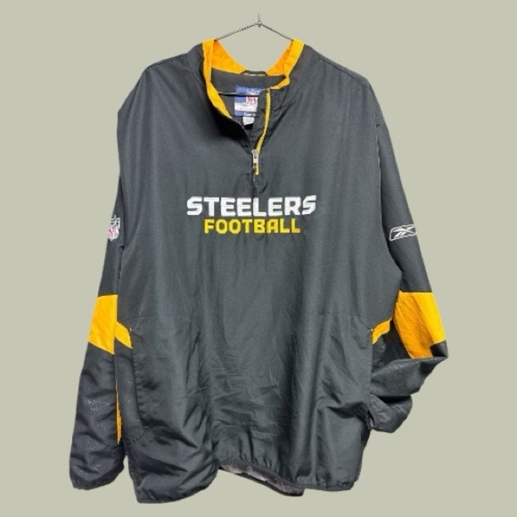 Reebok Other - Reebok Black and Yellow Steelers Pullover Windbreaker Size XL